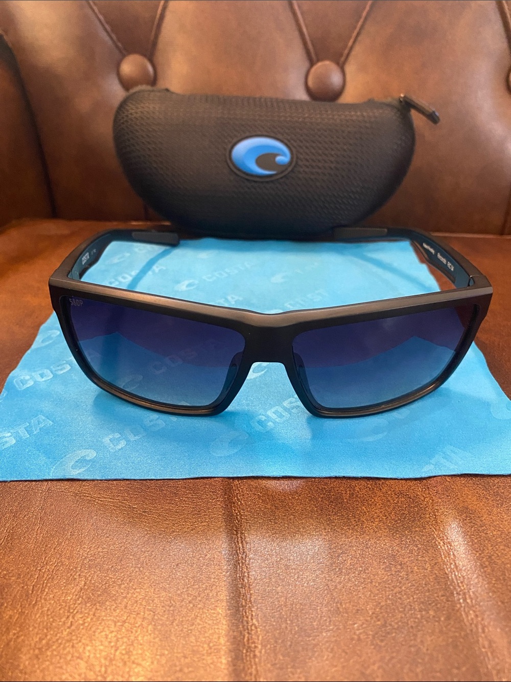 Costa Del Mar Rinconcito Matte Black Gray Mirror Polarized Sunglasses 580p EUC